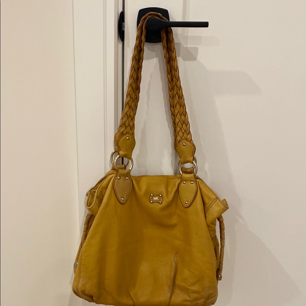 Michael Kors Tan Shoulder Bag with Braided Handles